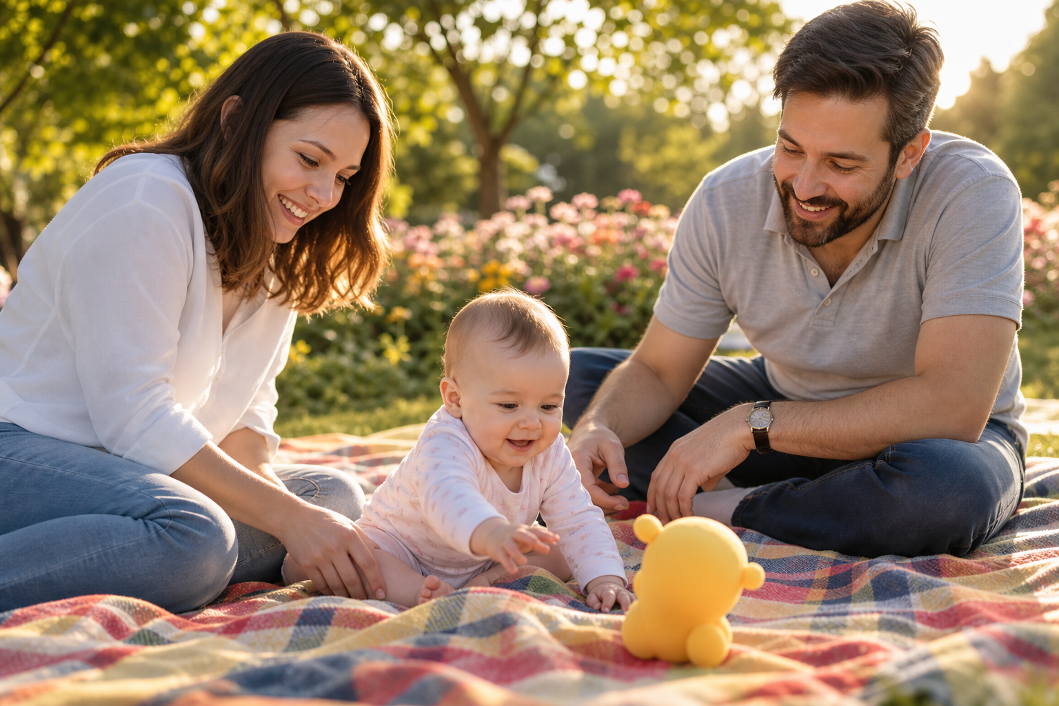 Family with Baby in Park